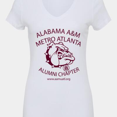 Maroon Logo - Ladies' V-Neck Tee Thumbnail